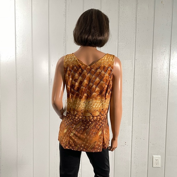 NWT Clara Fashion  Abstract Print Sleeveless Top Sz XXL - Picture 10 of 17